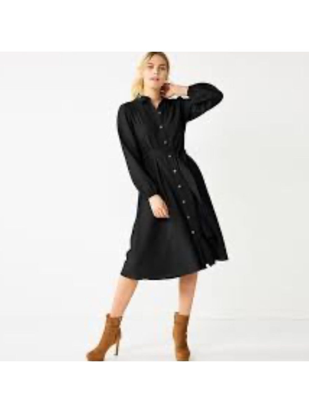 NWT Nine West Black Long Sleeve Elegant Dress